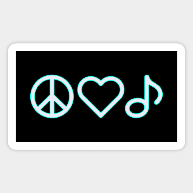 Peace Love Music Magnet by CreativeSage